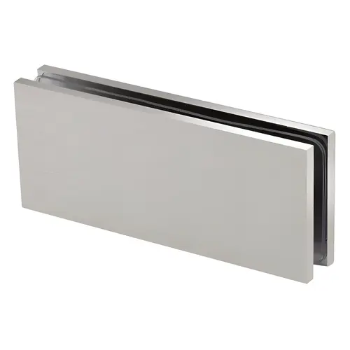 Square 180 Degree Glass to Glass Clamp, Brass Material, 3/8" to 1/2" Glazing Thickness, Square Design, Brushed Nickel Finish