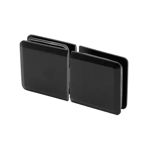 Beveled 180 Degree Glass to Glass Pivotable Transom Clamp, Brass Material, 3/8" or 1/2" Glazing Thickness, Matte Black Finish