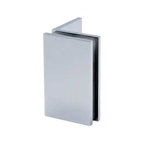 Glendale Glass Clamp Square, Wall Mount, Brass Material, 3/8" To 1/2" Glazing Thickness, Polished Chrome Finish
