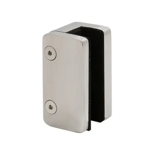 GrandVue Series Pressure Fit End Glass Clamp, Stainless Steel Material, 3/4" to 13/16" Glazing Thickness, Brushed Stainless Finish