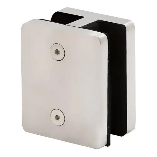 Grandvue Series Pressure Fit Center Glass Clamp, Stainless Steel Material, 3/4" To 13/16" Glazing Thickness, Brushed Stainless Finish