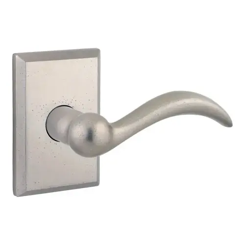 Privacy Arch Lever and Rustic Square Rose with 6AL Latch and Dual Strike For Thick Door White Bronze Finish