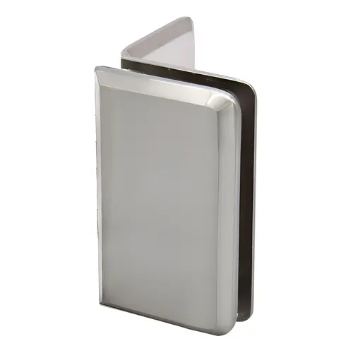 Preston Glass Clamp Beveled, Brass Material, 3/8" To 1/2" Glazing Thickness, Wall Mount, Brushed Nickel Finish