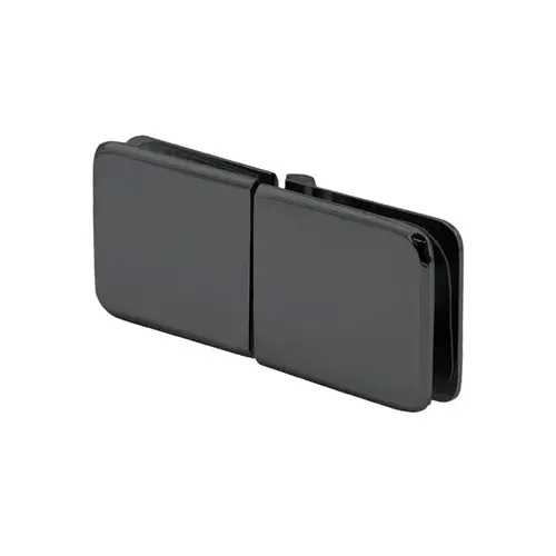 Adjustable Glass Clamp Beveled 180 Degree Glass-to-Glass, Brass Material, 3/8" to 1/2" Glazing Thickness, Matte Black Finish