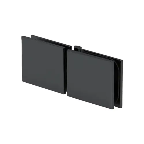 Adjustable Glass Clamp Square 180 Degree Glass-to-Glass, Brass Material, 3/8" to 1/2" Glazing Thickness, Matte Black Finish
