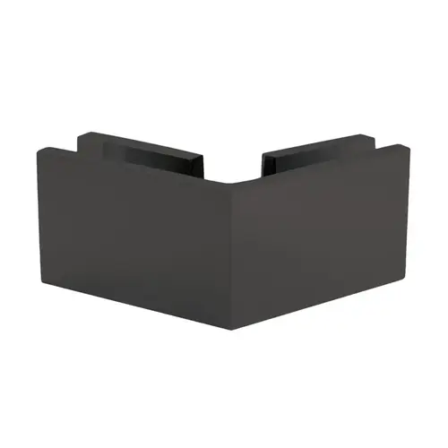 Square 135 Degree Clamp Glass-to-Glass, Brass Material, 2" Height And 2-1/2" Width of Front Plate, Matte Black Finish