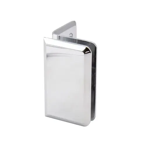 Preston Glass Clamp, Brass Material, 3/8" To 1/2" Glazing Thickness, Wall Bracket Mounting Type, Polished Chrome Finish