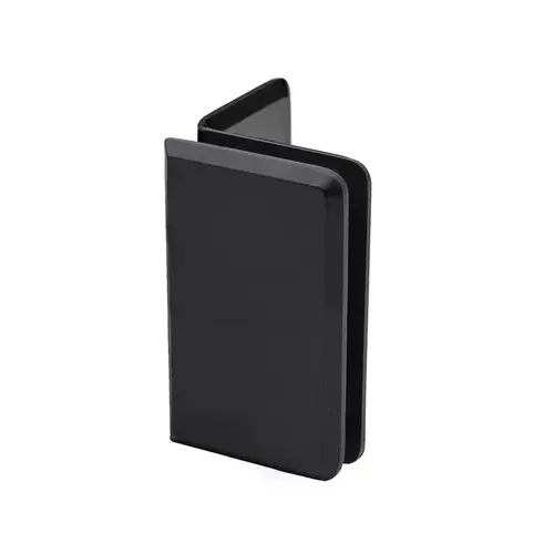 Preston Glass Clamp Beveled, Brass Material, Wall Mount, 3/8" To 1/2" Glazing Thickness, Matte Black Finish