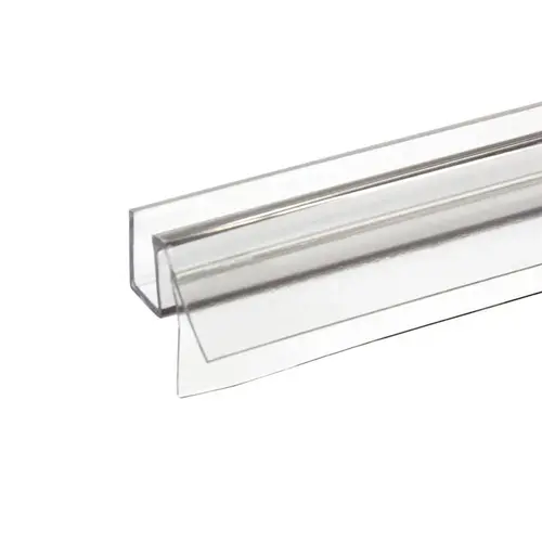 Clear Premium Bottom Wipe With Drip Rail & Offset Flexible Fin for 3/8" Glass - 95" Long