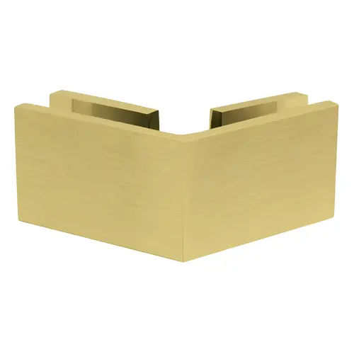 Square 135 Degree Clamp Glass-To-Glass, Brass Material, 3/8" or 1/2" Glazing Thickness, Satin Brass Finish