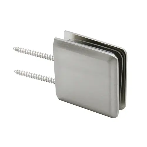 Beveled Wall Mount Clamp Notch Style Double Mounting Holes, Brass Material, 2" Height, 2" Width, Brushed Nickel Finish
