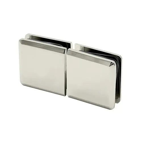 FHC BPT1GPN Beveled 180 Degree Glass-To-Glass Pivotable Transom Clamp, Brass Material, 3/8" to 1/2" Glazing Thickness, Polished Nickel Finish Beveled 180 Degree Glass-To-Glass Pivotable Transom Clamp, Brass Material, 3/8" to 1/2" Glazing Thickness, Polished Nickel Finish
