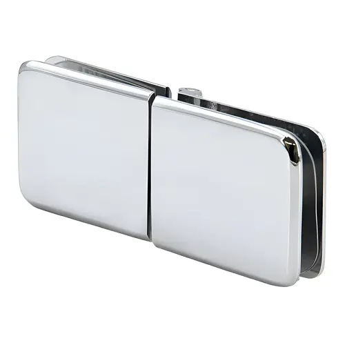 FHC CADJBV180CH Adjustable Glass Clamp Beveled 180 Degree Glass-To-Glass, Brass Material, 3/8" To 1/2" Glazing Thickness, Polished Chrome Finish Adjustable Glass Clamp Beveled 180 Degree Glass-To-Glass, Brass Material, 3/8" To 1/2" Glazing Thickness, Polished Chrome Finish