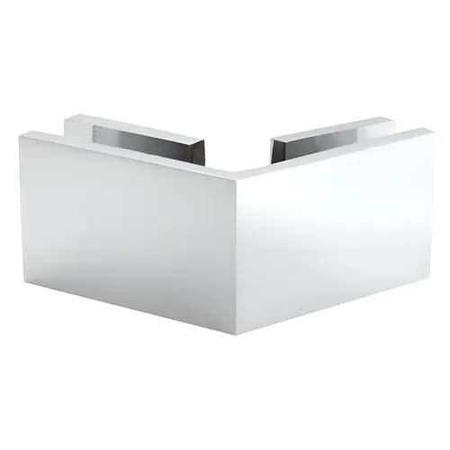 Square 135 Degree Clamp Glass-to-Glass, Brass Material, 3/8" or 1/2" Glazing Thickness, Polished Chrome Finish