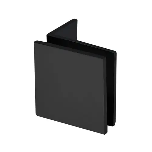 Square Wall Mount Glass Clamps with Small Leg, Brass Material, 2" Length, 2" Height, Matte Black Finish