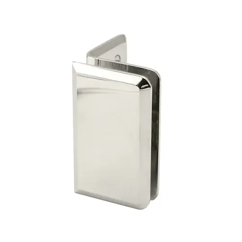 Preston Glass Clamp, Brass Material, 3/8" To 1/2" Glazing Thickness, Wall Bracket Mounting Type, Polished Nickel Finish