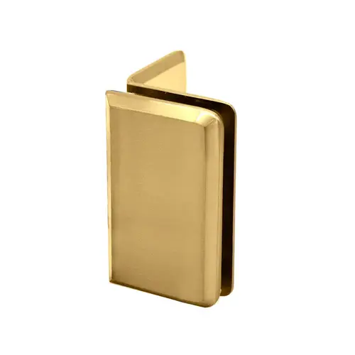 Preston Glass Clamp Beveled, Brass Material, Wall Mount, 3/8" To 1/2" Glazing Thickness, Shower Hardware, Satin Brass Finish
