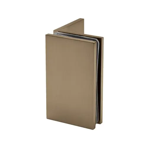 Glendale Glass Clamp Square Wall Mount, Brass Material, 3/8" To 1/2" Glazing Thickness, Brushed Bronze Finish