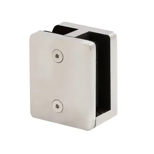Grandvue Series Pressure Fit Bottom Center Glass Clamp, Stainless Steel Material, 3/4" to 13/16" Glazing Thickness, Brushed Stainless Finish