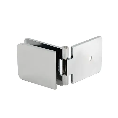 Adjustable Wall Mount Clamp for Fixed Panel, Brass Material, Wall Mount, 5/16" To 1/2" Glazing Thickness, Polished Chrome Finish