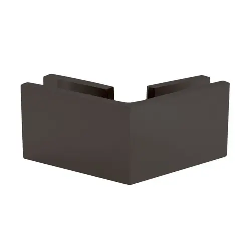 Square 135 Degree Clamp Glass-To-Glass, Brass Material, 2" Height, 2-1/2" Width, Fixed Panel Mount, Oil Rubbed Bronze Finish,