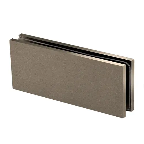 Square 180 Degree Glass to Glass Clamp, Brass Material, 3/8" to 1/2" Glazing Thickness, Square Design, Brushed Bronze Finish