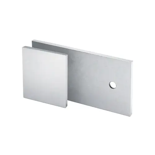 Square 'Y' Inline Glass Clamp for Fixed Panel, Brass Material, Wall to Glass Mounting, 3/8" to 1/2" Glazing Thickness, Polished Chrome Finish
