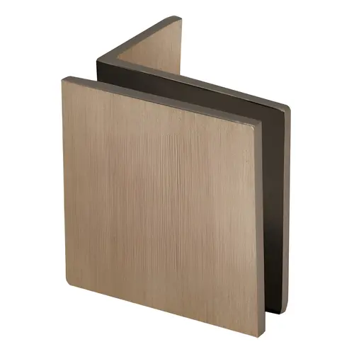 FHC CSU6BBRZ Square Wall Mount Glass Clamps with Small Leg, Brass Material, 90 Degree Mounting Angle, 3/8" to 1/2" Glazing Thickness, Brushed Bronze Finish Square Wall Mount Glass Clamps with Small Leg, Brass Material, 90 Degree Mounting Angle, 3/8" to 1/2" Glazing Thickness, Brushed Bronze Finish