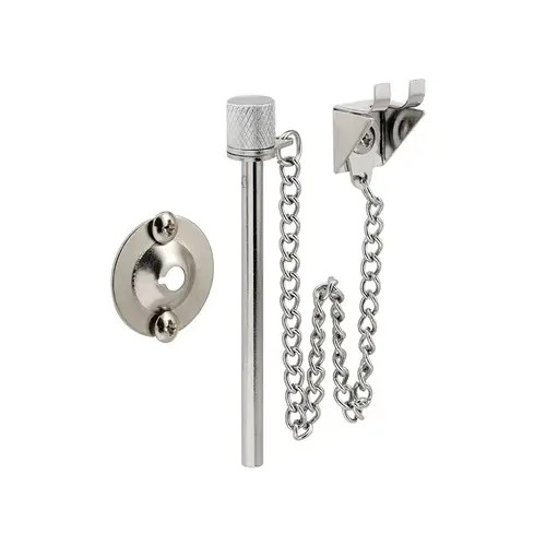 Sliding Patio Door Pin - 3/16" x 2-5/8" - Steel Pin And Retaining Ring - Chrome Plated Finish (Single Pack) Sliding Patio Door Pin - 3/16" x 2-5/8" - Steel Pin And Retaining Ring - Chrome Plated Finish (Single Pack)