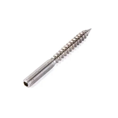 Dowel Screw - M8 x 100mm Long Hanger Bolt Brushed Stainless - pack of 10 Dowel Screw - M8 x 100mm Long Hanger Bolt Brushed Stainless - pack of 10