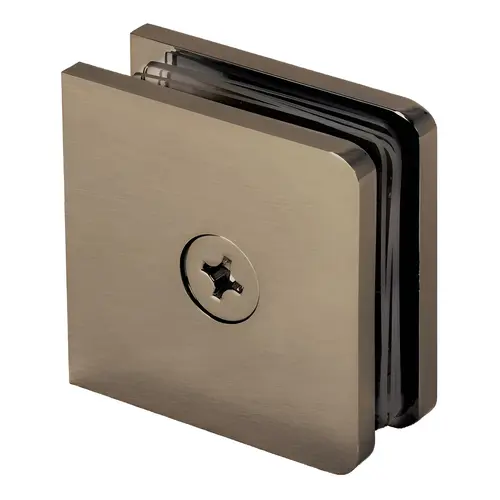 Traditional Fixed Panel Clamp, Brass Material, 3/8" to 1/2" Glazing Thickness, Brushed Bronze Finish