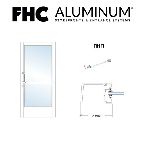 200 Series Stock Narrow Stile Single Aluminum Door - RHR - Offset Pivots - Satin Anodized 200 Series Stock Narrow Stile Single Aluminum Door - RHR - Offset Pivots - Satin Anodized