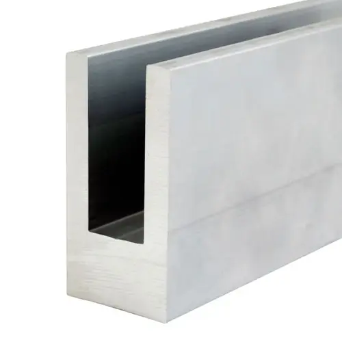 120" Small Profile Base Shoe for 3/8" or 1/2" Glass - W/Drilled Holes 120" Small Profile Base Shoe for 3/8" or 1/2" Glass - W/Drilled Holes