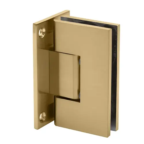 Venice Series Wall Mount Hinge, Brass and Stainless Steel Material, 3/8" to 1/2" Glazing Thickness, Satin Brass Finish