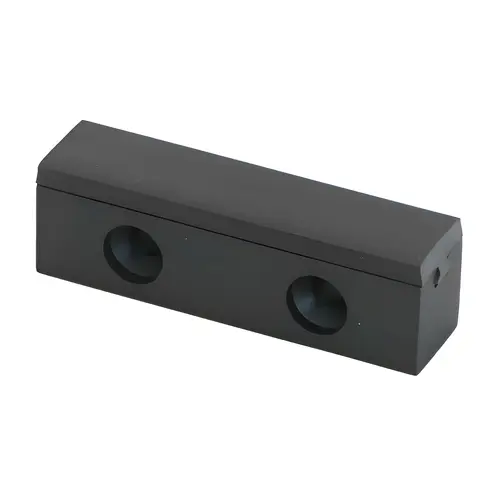 Single Door Stop Header Mounted, 2" Length, 1/2" Width, 1/2" Height, Matte Black Finish, Commercial Hardware