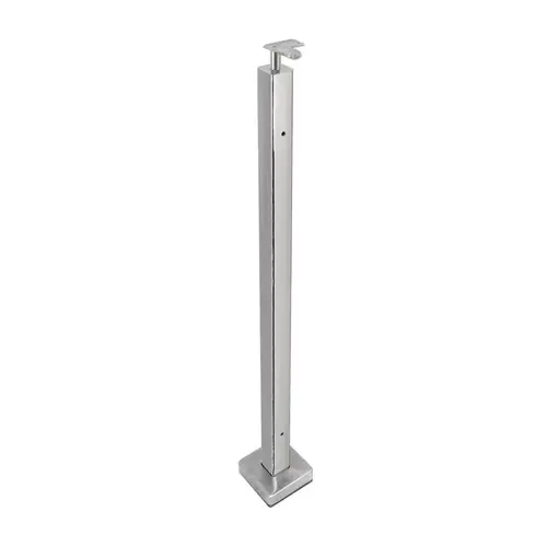 F2 Series Guardrail Post 2" Square Profile 90 Degree - Corner Post - Polished Stainless