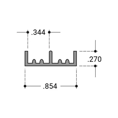 Bottom Track For 1/4" Sliding Glass Panels- Black 24" Length Bottom Track For 1/4" Sliding Glass Panels- Black 24" Length