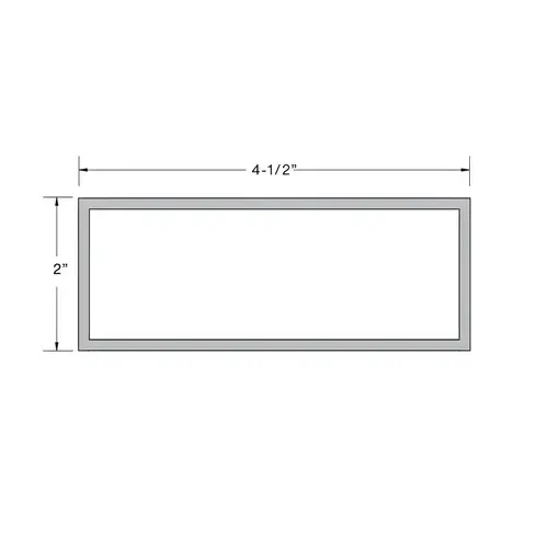 Aluminum 2" x 4-1/2" Tube for Offset and Center Hung Doors Using OHCC Header - 24'-1" Length - Bronze Anodized Aluminum 2" x 4-1/2" Tube for Offset and Center Hung Doors Using OHCC Header - 24'-1" Length - Bronze Anodized