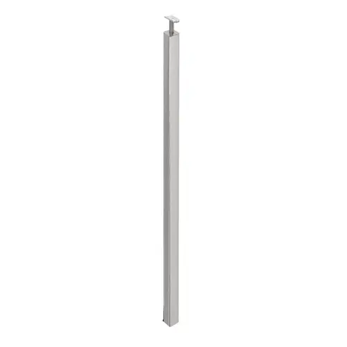 F2 Series Guardrail Post 2" Square Profile 54" Tall Blank Post with Fixed Saddle - Polished Stainless