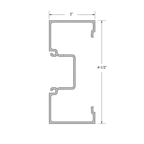 Aluminum 2" x 4-1/2" Jamb/Vertical 5/8" to 1" Glass - 24'-1" Length - Bronze Anodized Aluminum 2" x 4-1/2" Jamb/Vertical 5/8" to 1" Glass - 24'-1" Length - Bronze Anodized