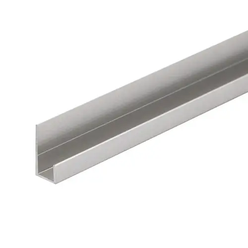 J-Bar 1/4" Glass Standard Mirror Channel- Satin Anodized 48" Length J-Bar 1/4" Glass Standard Mirror Channel- Satin Anodized 48" Length