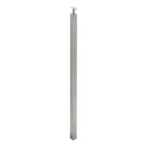 F2 Series Guardrail Post 2" Square Profile 54" Tall Blank Post with Fixed Saddle - Brushed Stainless