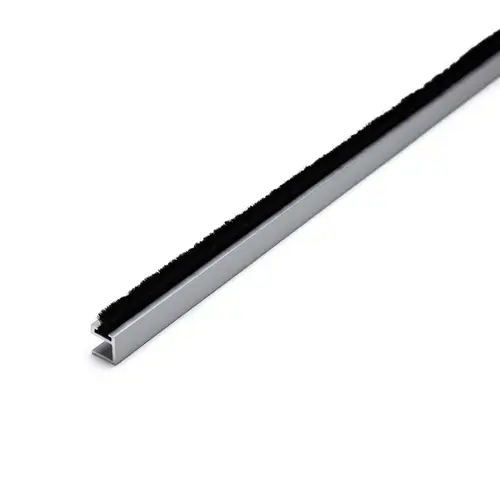 Channel with WiperDustproof Rail - Clear Anodized 12" Length Channel with WiperDustproof Rail - Clear Anodized 12" Length