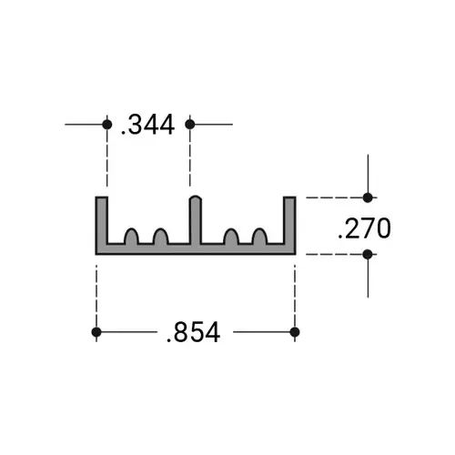 Bottom Track for 1/4" Sliding Glass Panels- Gray 60" Length - pack of 10 Bottom Track for 1/4" Sliding Glass Panels- Gray 60" Length - pack of 10