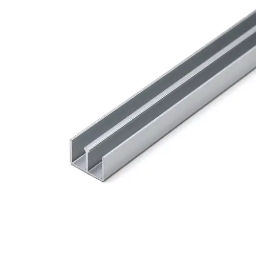 Double Top Track for 1/4" Panels- Clear Anodized 84" Length - pack of 50 Double Top Track for 1/4" Panels- Clear Anodized 84" Length - pack of 50