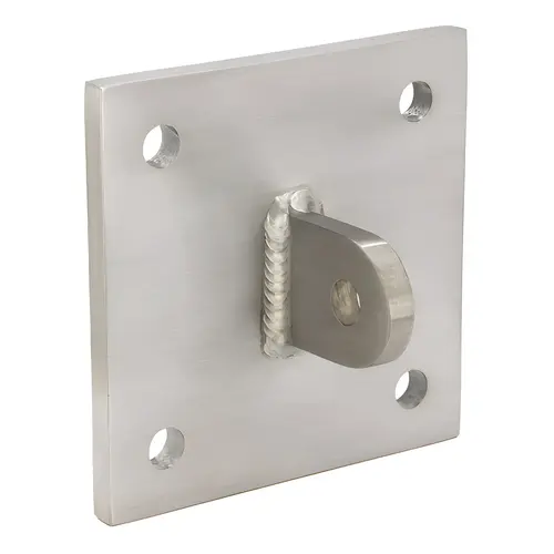 Square Shaped Mounting Plate for 12mm Tension Rod - Brushed Stainless