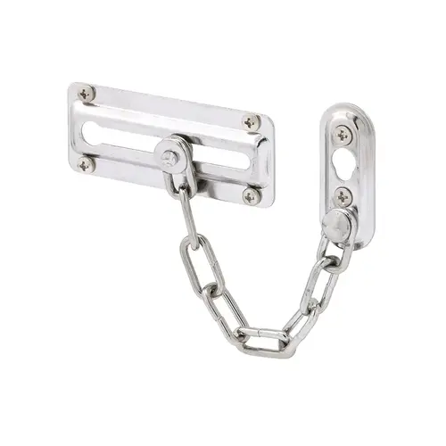 Chain Door Lock - 3-7/16" - Stamped Steel Construction - Chrome Plated - pack of 20 Chain Door Lock - 3-7/16" - Stamped Steel Construction - Chrome Plated - pack of 20