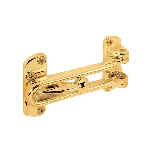 Swing Bar Door Lock - 3-7/8" - Heavy Zinc Casting - Brass Plated Finish - Allows 2" Of Viewing - pack of 10 Swing Bar Door Lock - 3-7/8" - Heavy Zinc Casting - Brass Plated Finish - Allows 2" Of Viewing - pack of 10
