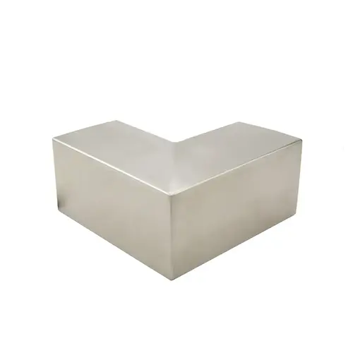 Roll Formed Cap Rail Corner 90 Degree Horizontal 2" Square - Brushed Stainless Roll Formed Cap Rail Corner 90 Degree Horizontal 2" Square - Brushed Stainless