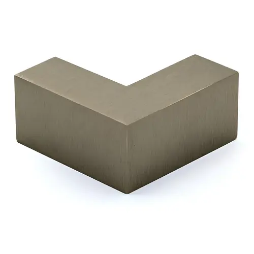 90 Degree Slip Fit Glass Clamp, Brass Material, Glass-To-Glass Mounting, 3/8" To 1/2" Glazing Thickness, Brushed Bronze Finish